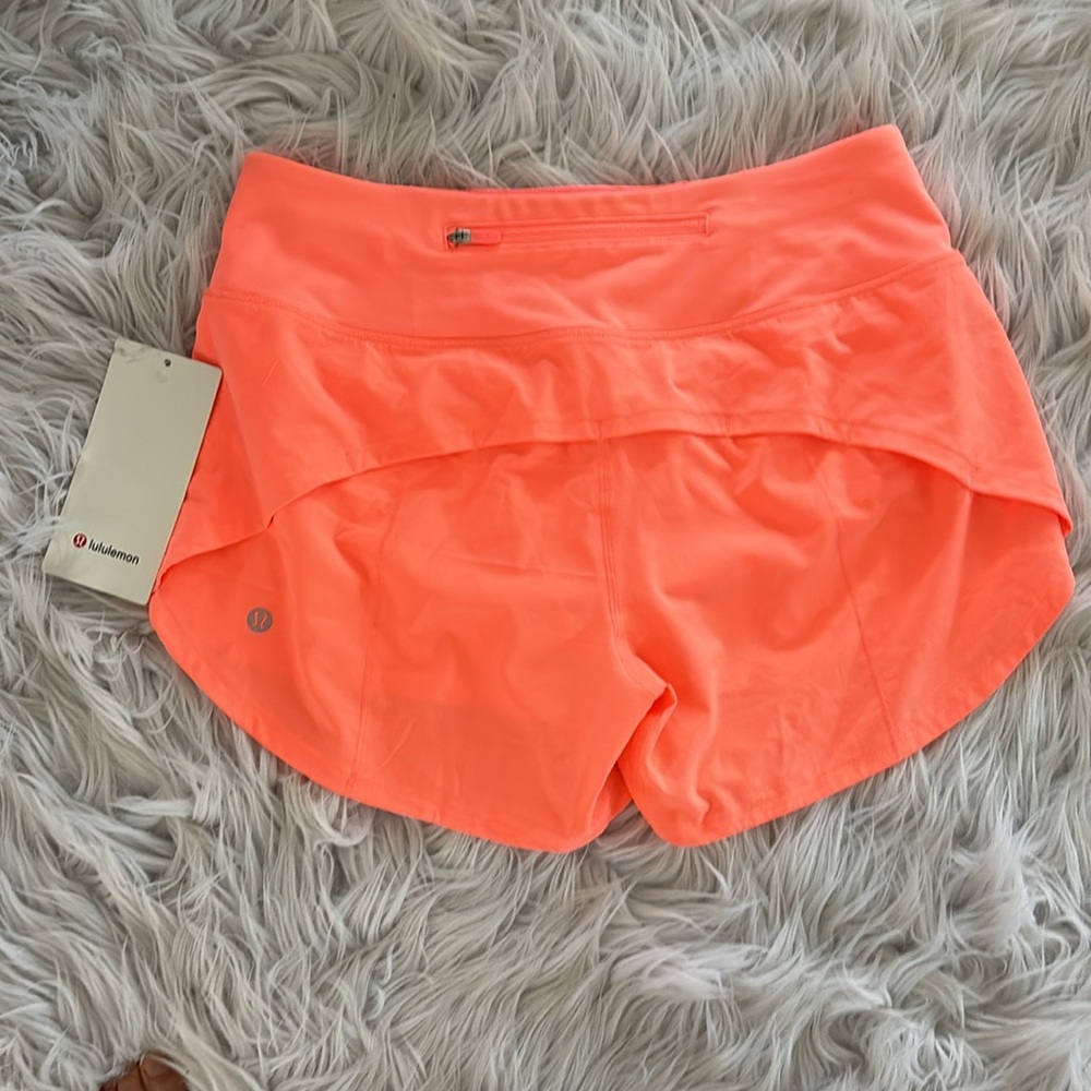 NWT Lululemon Athletica Speed up running shorts Sunset size 6 MR 4” inseam - Picture 4 of 6
